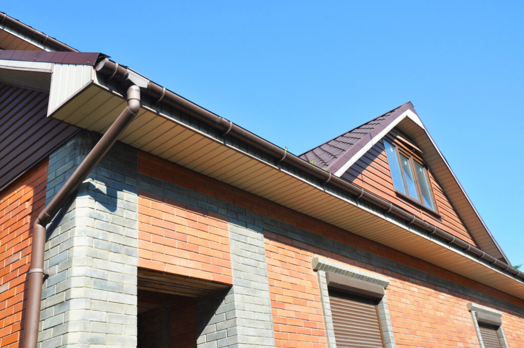residential home with gutters
